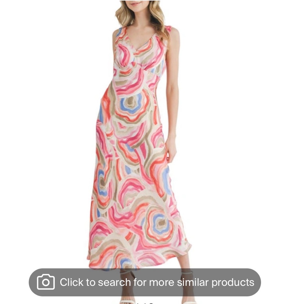 Vibrant retro Asymmetrical Dress in Pink and Blue Swirls